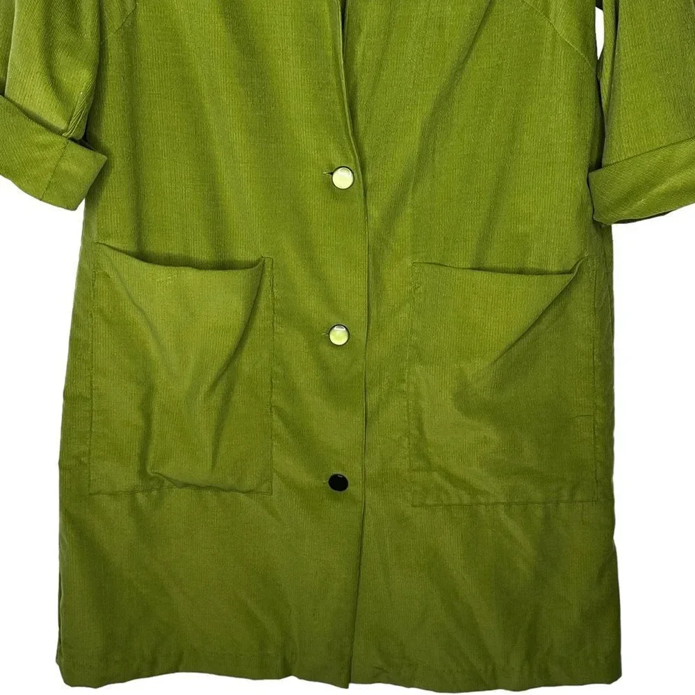 Vintage Sears‎ Long Green Jacket with Pockets